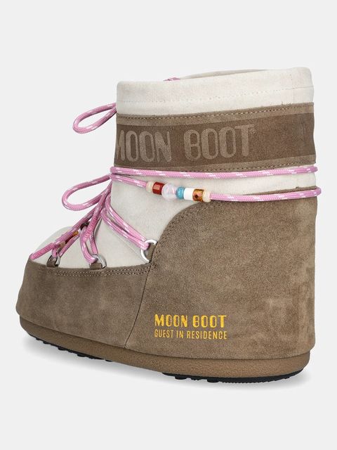 Moon Boot śniegowce zamszowe MB X GIR ICON LOW SUEDE BEADS kolor beżowy 80D1409730-BL43 - zdjęcie produktu nr 2