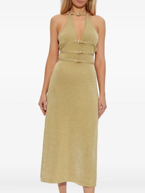 Cult Gaia halterneck buckled dress - Yellow