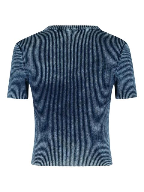 Diesel ribbed oval-logo T-Shirt - Blue - zdjęcie produktu nr 2