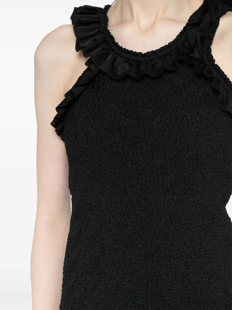 Alexander Wang ruffle-hem smocked mini dress - Black