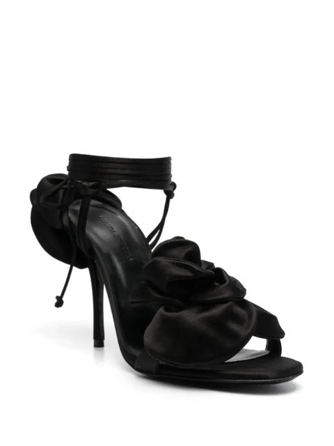 Magda Butrym 110mm flower satin sandals - Black