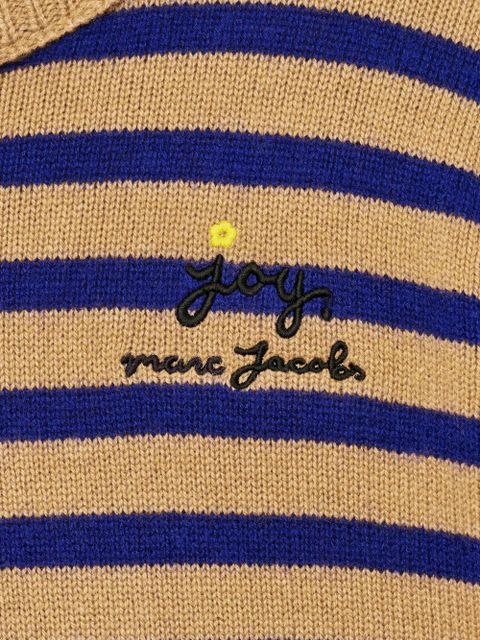 Marc Jacobs striped flower-embellished sweater - Brown