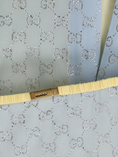 Gucci crystal trim midi skirt - Blue