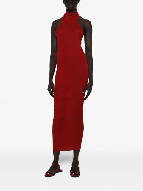 Magda Butrym ribbed halter-neck midi dress - Red