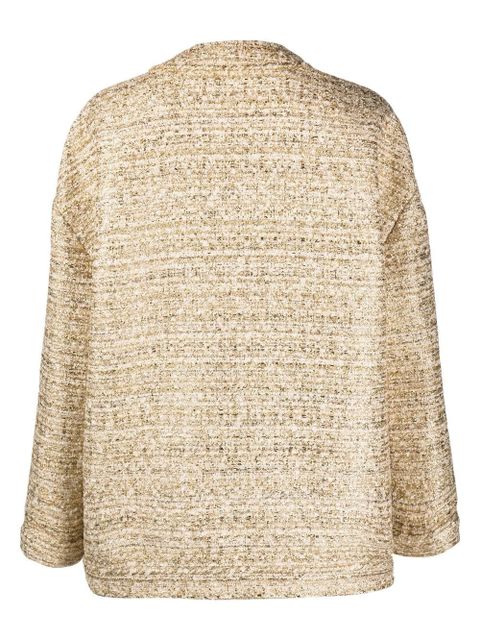 Valentino Garavani Roman Stud metallic tweed cardigan - Gold