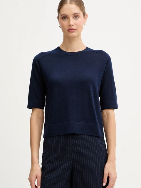 United Colors of Benetton sweter wełniany damskie kolor granatowy lekki 11AHD10E6 - zdjęcie produktu nr 1