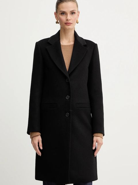 Liu Jo płaszcz z dodatkiem wełny kolor czarny MF5149 T165A - zdjęcie produktu nr 1