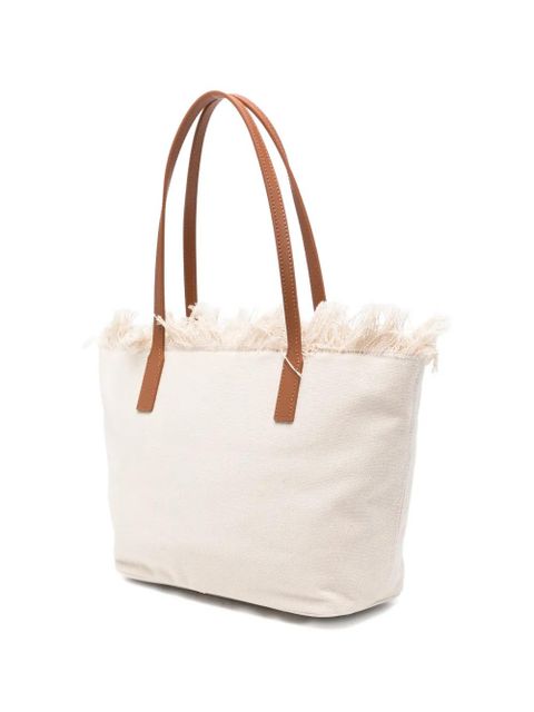 MC2 Saint Barth City fringed-trim medium tote bag - Neutrals
