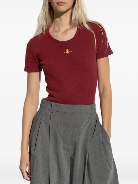 Vivienne Westwood Orb-embellished ribbed bodysuit - Red