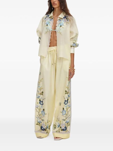 Self-Portrait floral-print shirt - Yellow