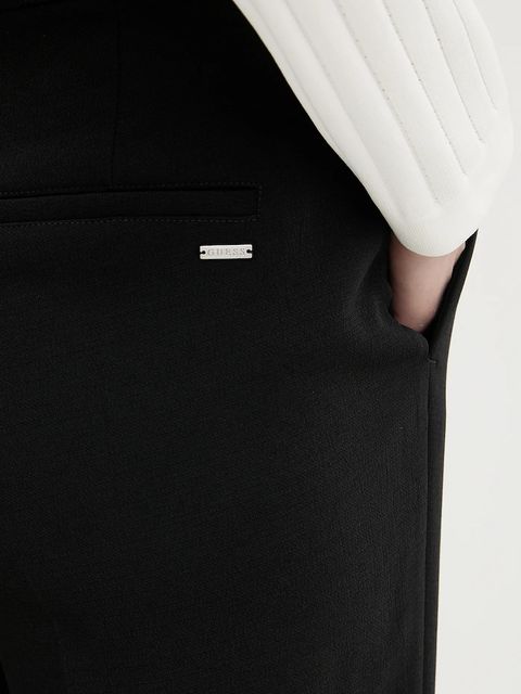 Guess spodnie THEOLINE damskie kolor czarny szerokie high waist W5YB08 WGHC2