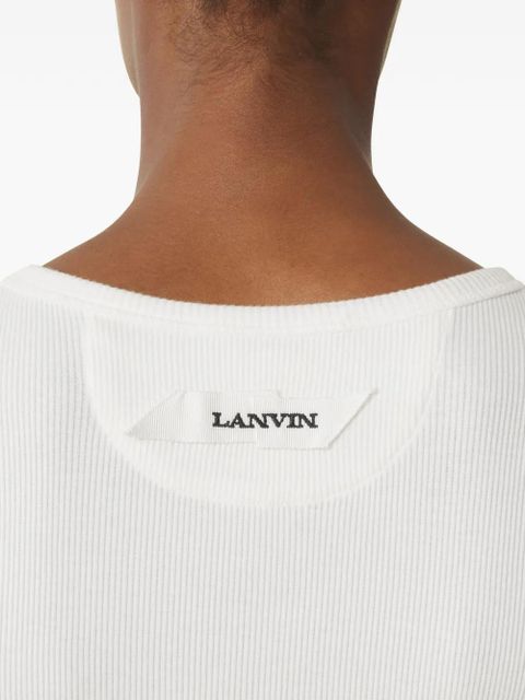 Lanvin embroidery-logo tank top - White