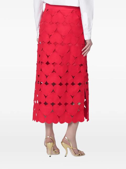 FARM Rio hearts midi skirt - Red