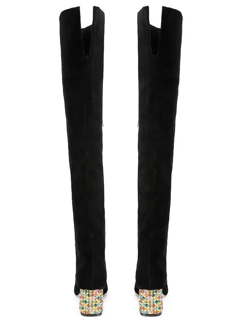 Kurt Geiger London kozaki zamszowe Chelsea Block Otk Boot damskie kolor czarny na słupku 5003300209