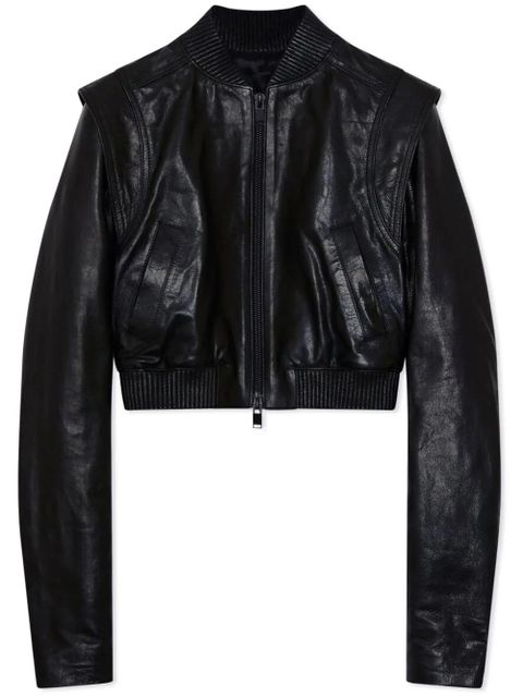 Simkhai Doreen cropped leather jacket - Black - zdjęcie produktu nr 1