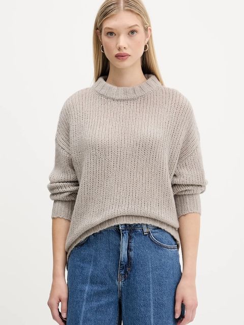 HUGO sweter wełniany damski kolor beżowy 50522553 - zdjęcie produktu nr 1