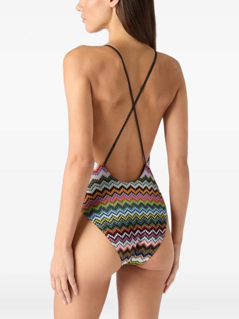 Missoni V-neck swimsuit - Pink