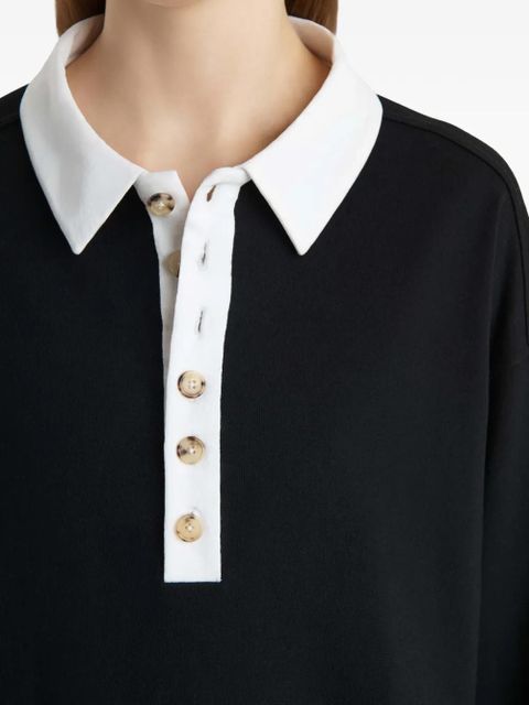 KHAITE Faithful button-up polo top - Black