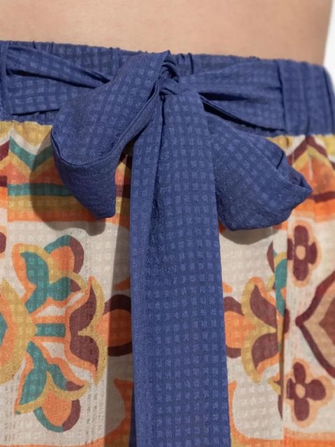 ETRO patterned tie-waist trousers - Neutrals