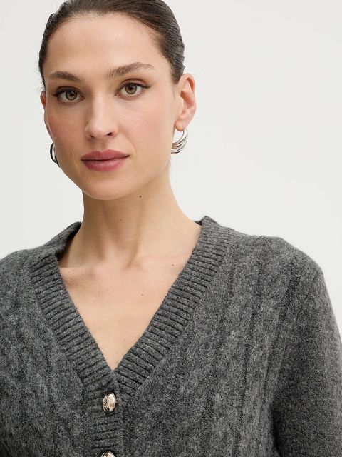 Morgan sukienka z domieszką wełny kolor szary mini dopasowana RMGREY