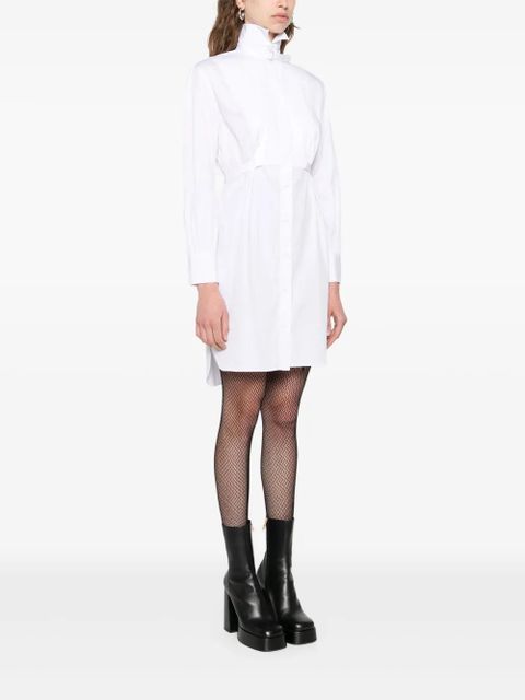 Alexander McQueen pleated panel shirt dress - White
