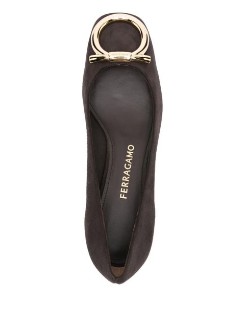 Ferragamo 40mm Gancini-embellished block-heel pumps - Brown - zdjęcie produktu nr 2