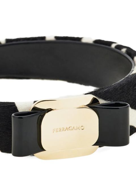 Ferragamo Vara Bow zebra-print headband - Black - zdjęcie produktu nr 2