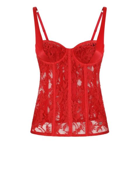 Dolce & Gabbana lace-detail corset top - Red - zdjęcie produktu nr 1