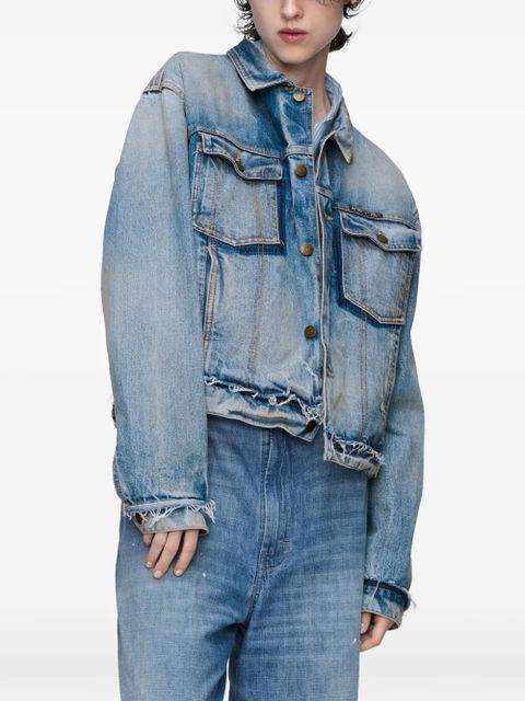 Maison Margiela frayed denim jacket - Blue