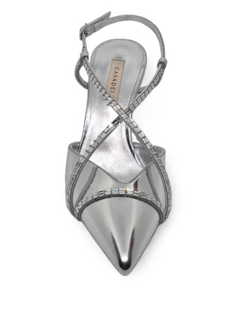 Casadei crystal-embellished slingback pumps - Silver