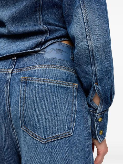 GANNI appliqué wide-leg jeans - Blue