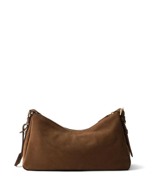 Prada Aimée large nubuck leather shoulder bag - Brown - zdjęcie produktu nr 2