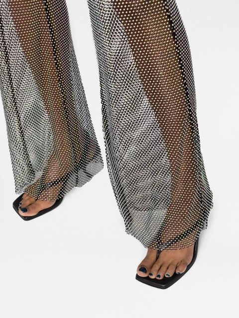 ROTATE BIRGER CHRISTENSEN crystal-embellished sheer trousers - Black