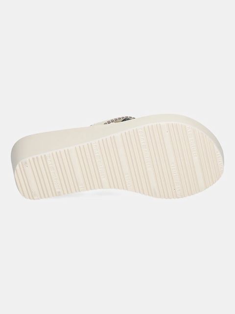 Tommy Hilfiger japonki WEDGE BEACH SANDAL damskie kolor beżowy na koturnie FW0FW08738