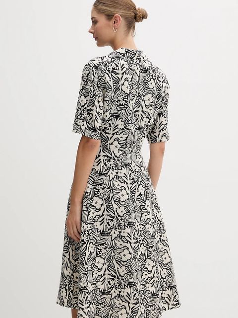 Tommy Hilfiger sukienka lniana kolor czarny mini rozkloszowana WW0WW45836 - zdjęcie produktu nr 2