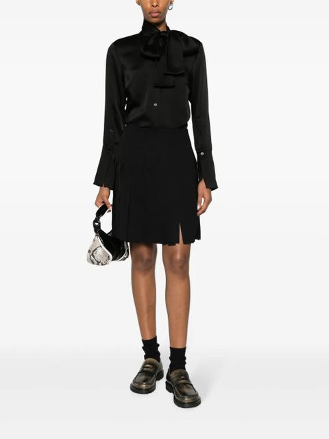 Simkhai Candela pussy-bow satin shirt - Black - zdjęcie produktu nr 2