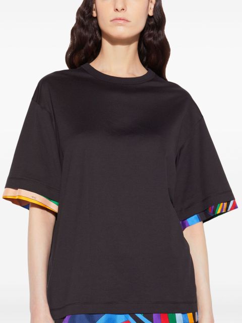 PUCCI abstract-print trim T-shirt - Black