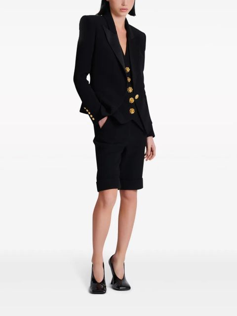 Balmain satin-lapel single-breasted blazer - Black
