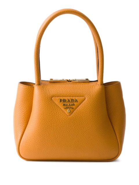 Prada mini leather tote bag - Brown - zdjęcie produktu nr 1