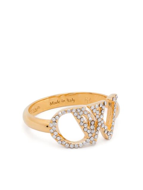 Off-White rhinestone-embellished ring - Gold - zdjęcie produktu nr 1