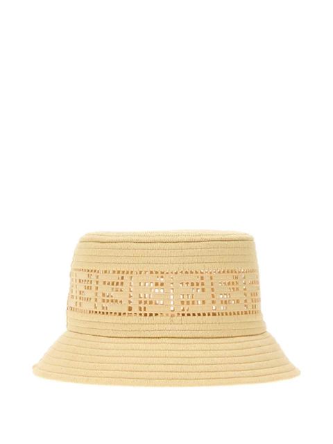 FENDI logo-perforated bucket hat - Neutrals