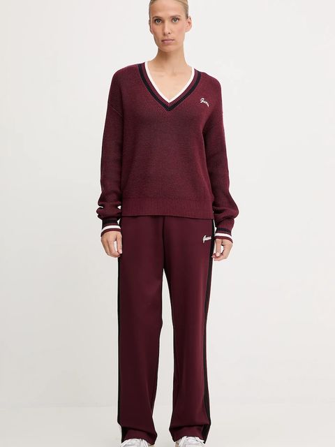 Guess sweter z dodatkiem wełny SABINA damski kolor bordowy lekki V5BR01 Z1152