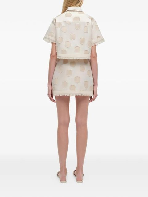 Simkhai Topanga polka-dot frayed shirt - Neutrals