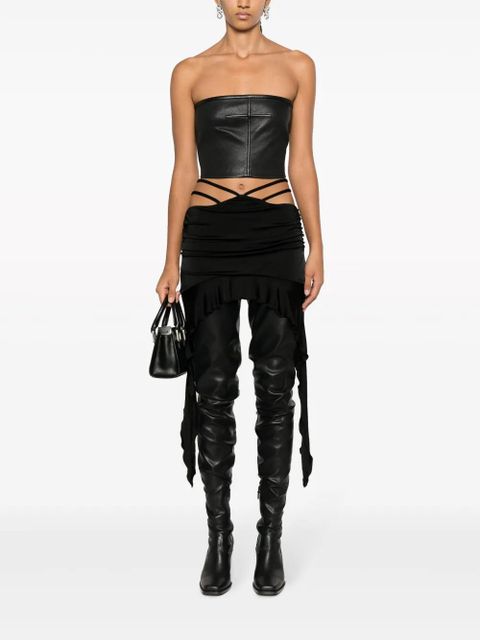 MISBHV cut-out asymmetric ruched miniskirt - Black