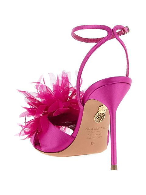 Aquazzura Poème bright flower strap sandals - Pink