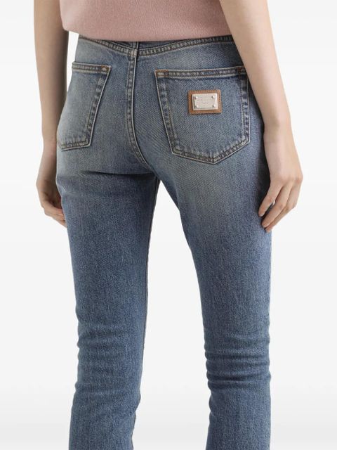 Dolce & Gabbana logo-plaque denim jeans - Blue