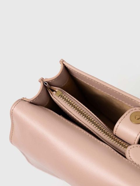 Pinko torebka skórzana kolor różowy 100074.A0F1