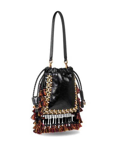 ETRO Kalispera fringing leather small shoulder bag - Black