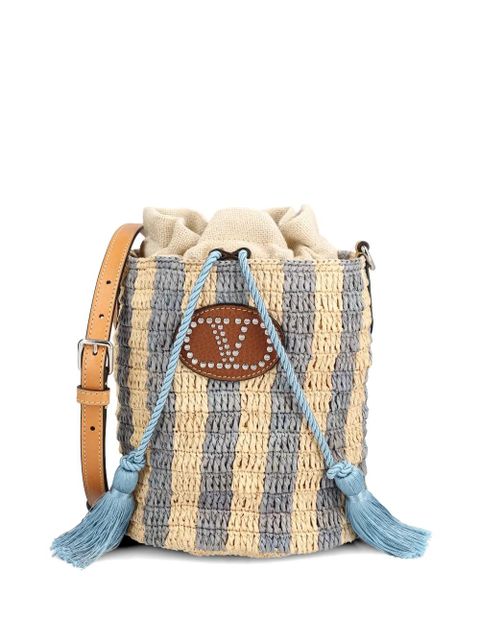 Valentino Garavani striped Vlogo bucket bag - Neutrals - zdjęcie produktu nr 1
