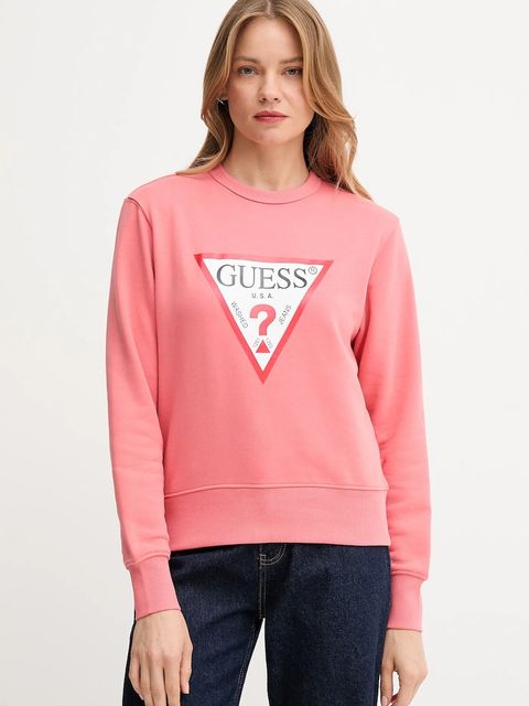 Guess bluza damska kolor różowy z nadrukiem W2YQ16 KBA11 - zdjęcie produktu nr 1